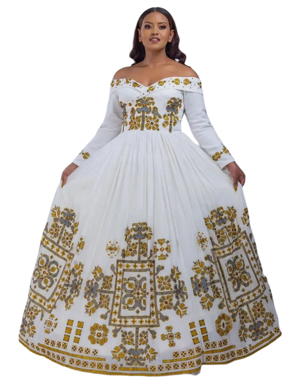 Habesha Kemis Off-shoulder