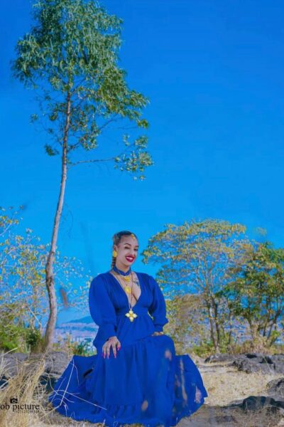 Chiffon Habesha Dress – Royal Blue