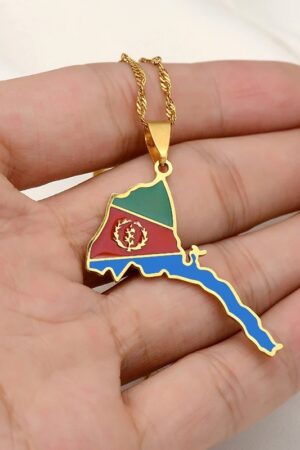 Eritrea Map Flag Pendant Necklace – Azmarino Fashion Boutique – view 2