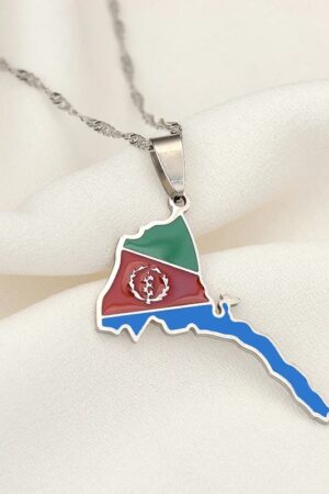 Eritrea Map Flag Pendant Necklace – Azmarino Fashion Boutique – view 4