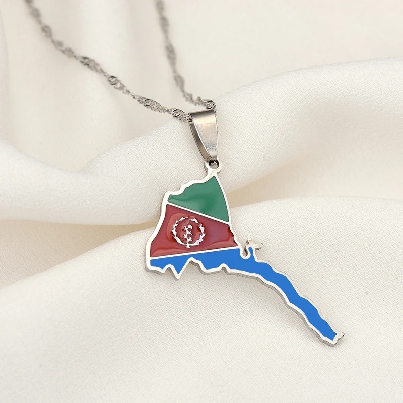 Eritrea Map Flag Pendant Necklace – Azmarino Fashion Boutique – view 4