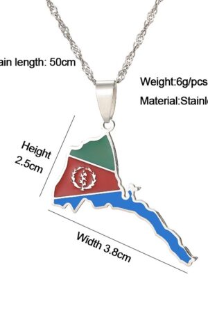 Eritrea Map Flag Pendant Necklace – Azmarino Fashion Boutique – view 5