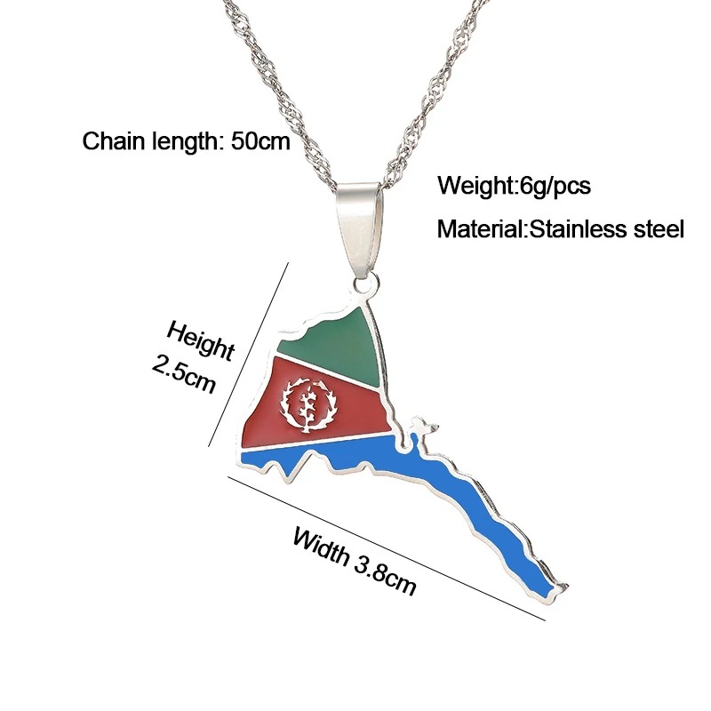 Eritrea Map Flag Pendant Necklace – Azmarino Fashion Boutique – view 5