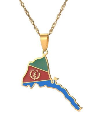 Eritrea Map Flag Pendant Necklace – Azmarino Fashion Boutique – view 6