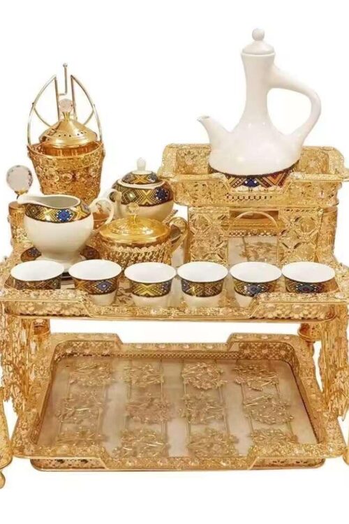Gold Habesha Coffee Ceremony Set with Rekebot Table – Azmarino Fashion Boutique