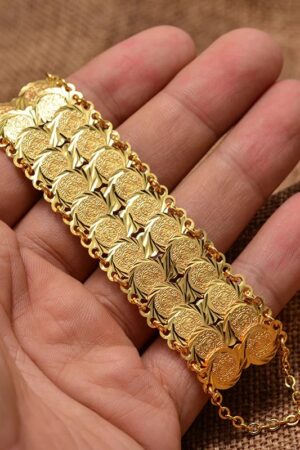Gold-Tone Coin Bangle Bracelet – Azmarino Fashion Boutique