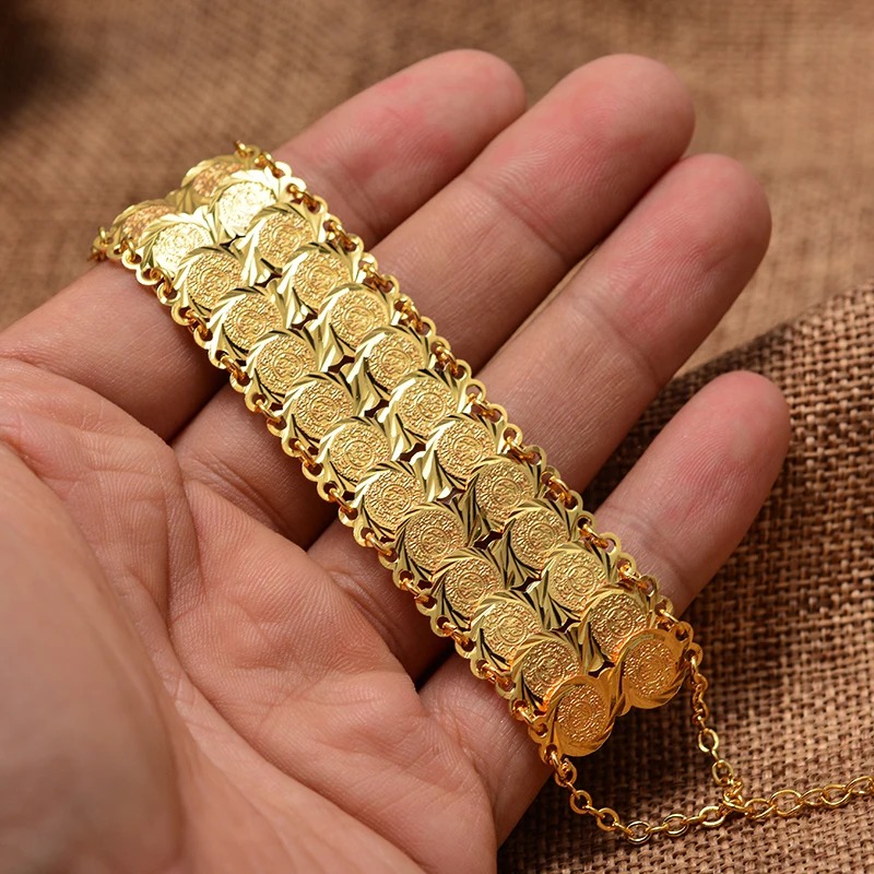Gold-Tone Coin Bangle Bracelet – Azmarino Fashion Boutique