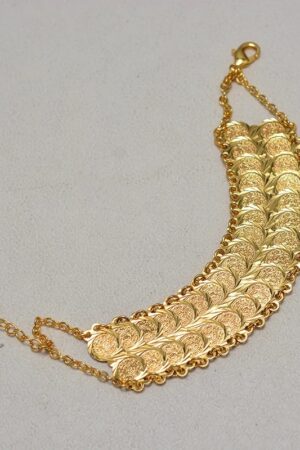 Gold-Tone Coin Bangle Bracelet – Azmarino Fashion Boutique – view 2