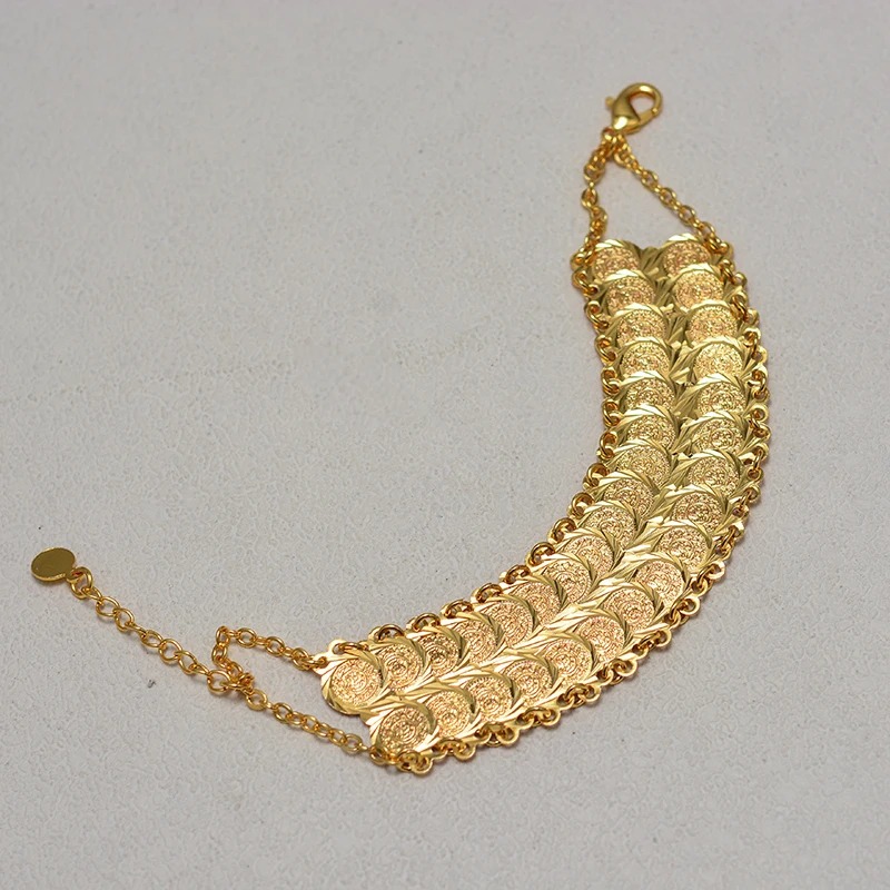 Gold-Tone Coin Bangle Bracelet – Azmarino Fashion Boutique – view 2