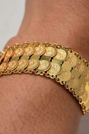 Gold-Tone Coin Bangle Bracelet – Azmarino Fashion Boutique – view 3