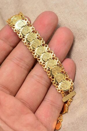 Gold-Tone Coin Bangle Bracelet – Azmarino Fashion Boutique – view 4