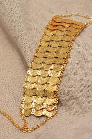 Gold-Tone Coin Bangle Bracelet – Azmarino Fashion Boutique – view 5
