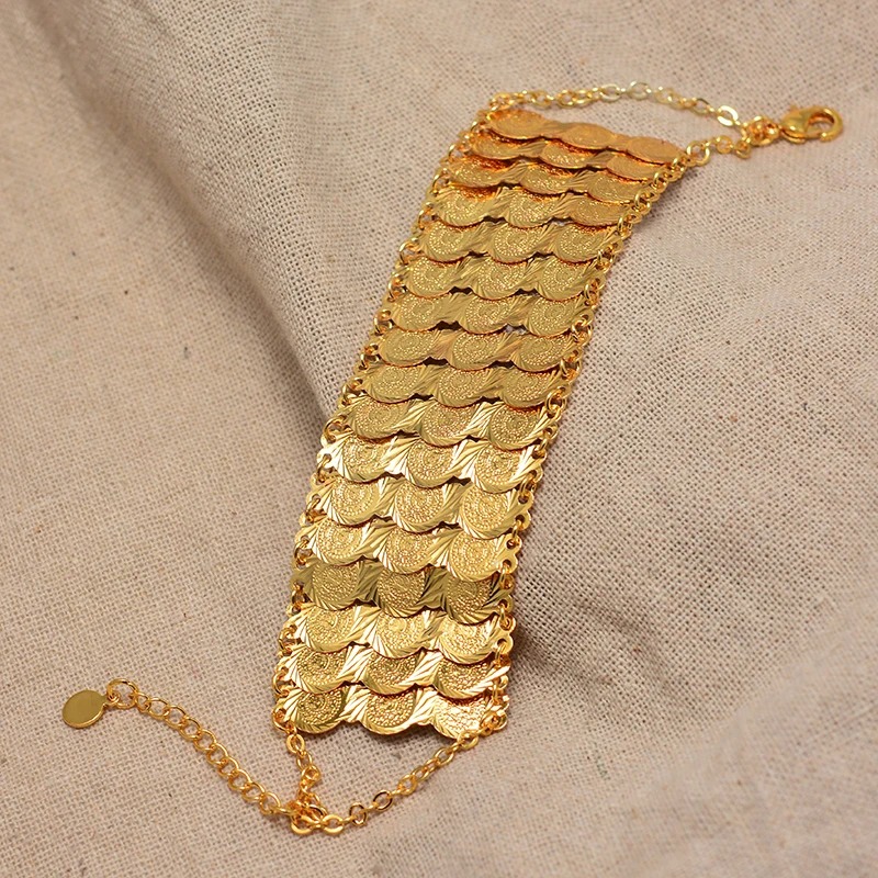 Gold-Tone Coin Bangle Bracelet – Azmarino Fashion Boutique – view 5