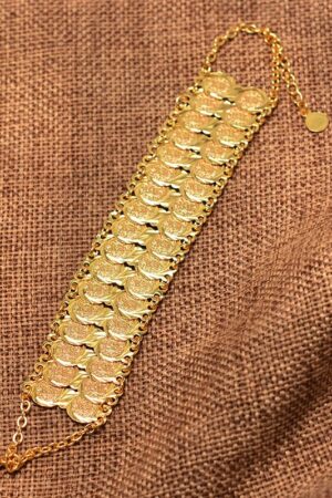 Gold-Tone Coin Bangle Bracelet – Azmarino Fashion Boutique – view 6