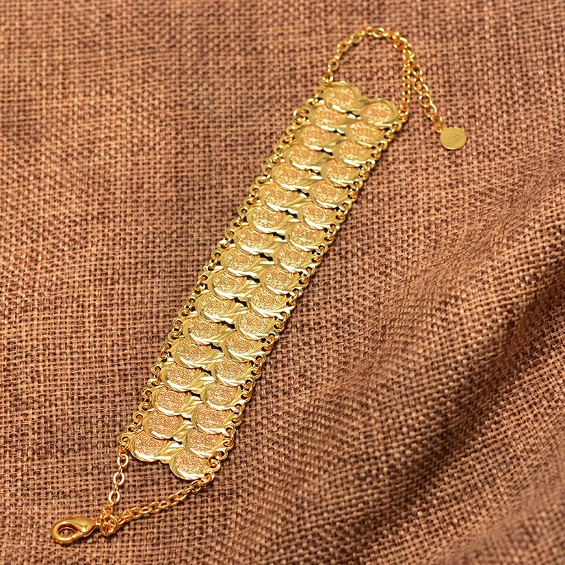 Gold-Tone Coin Bangle Bracelet – Azmarino Fashion Boutique – view 6