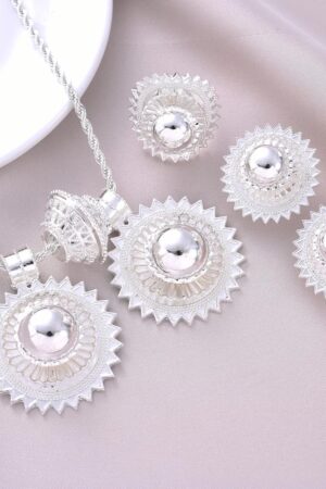 Large Silver-Plated Habesha Filigree Jewellery Set – Azmarino Fashion Boutique – view 3