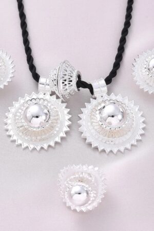 Large Silver-Plated Habesha Filigree Jewellery Set – Azmarino Fashion Boutique – view 6