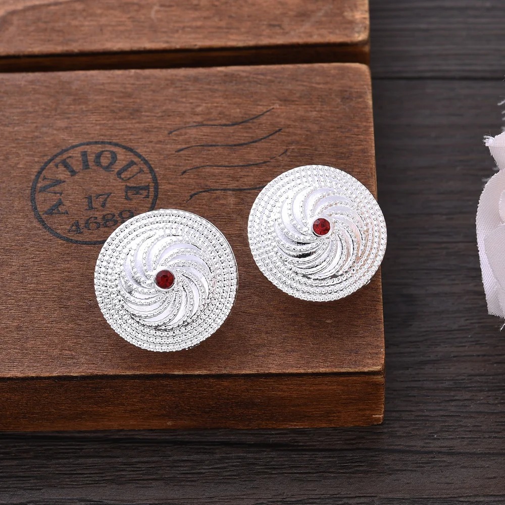 Silver-Plated Habesha Filigree Jewellery Set with Red Stone – Azmarino Fashion Boutique – view 5