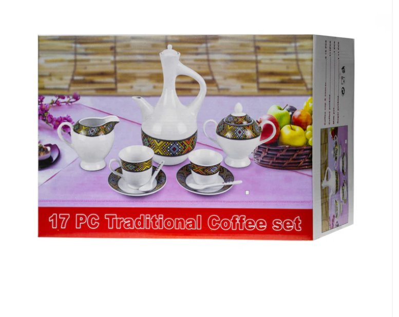 Traditional Coffee Cup Set – 17 Pieces – Azmarino Fashion Boutique