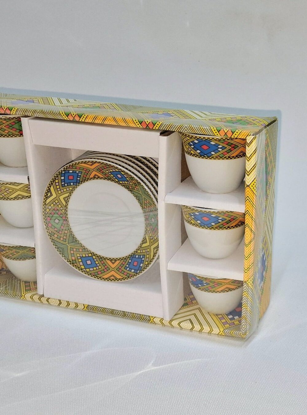 Traditional Finjal (Cini) Coffee Cup Set with Tibeb Pattern – Azmarino Fashion Boutique