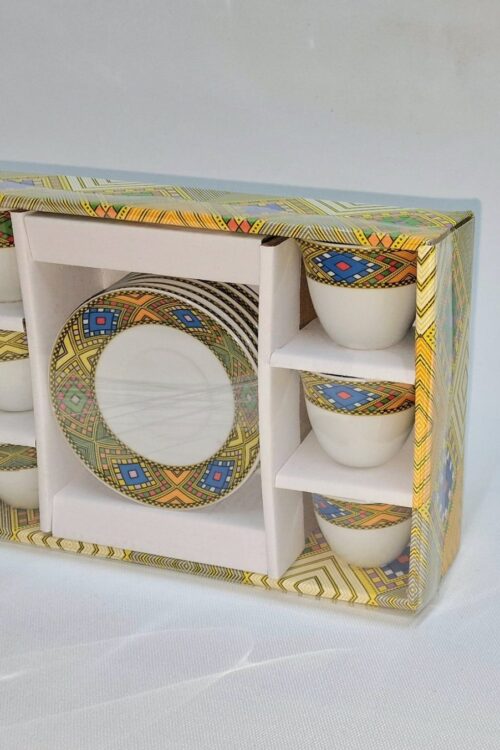 Traditional Finjal (Cini) Coffee Cup Set with Tibeb Pattern – Azmarino Fashion Boutique