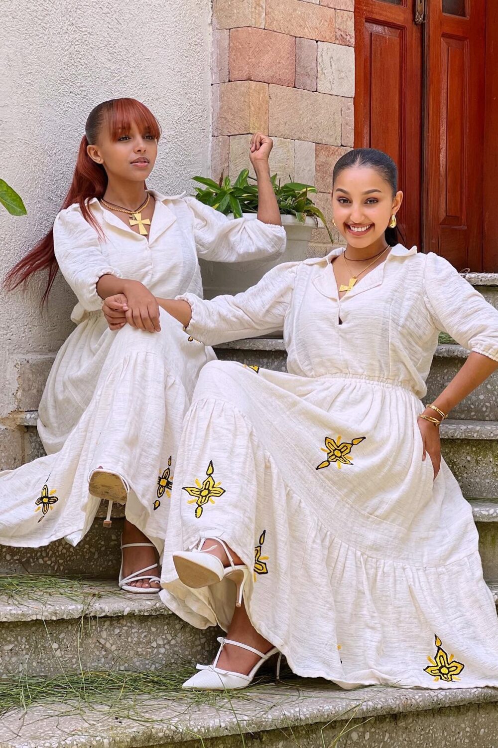 Zuria Habesha Kemis – White (Style 1) – Azmarino Fashion Boutique – view 2