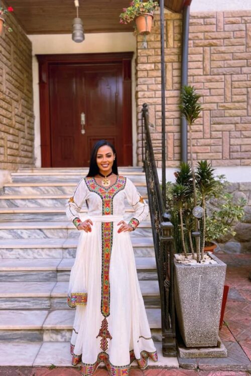 Zuria Habesha Kemis – White (Style 3) – Azmarino Fashion Boutique