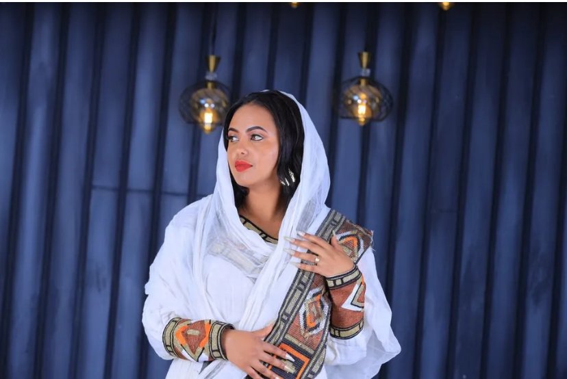 Zuria Habesha Kemis – White with Brown Tibeb (Style 4) – Azmarino Fashion Boutique – view 2