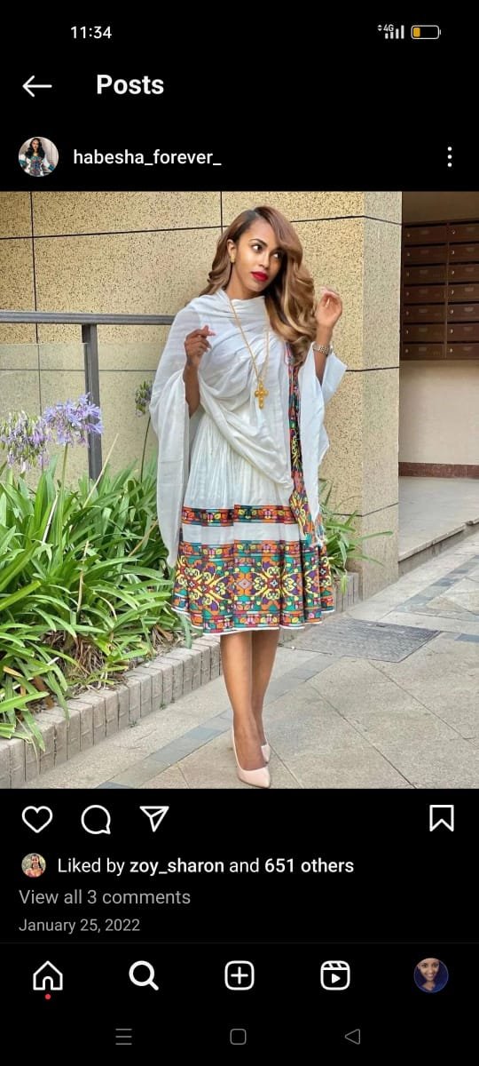 Zuria Habesha Kemis – White with Multicolour Tibeb (Style 4) – Azmarino Fashion Boutique