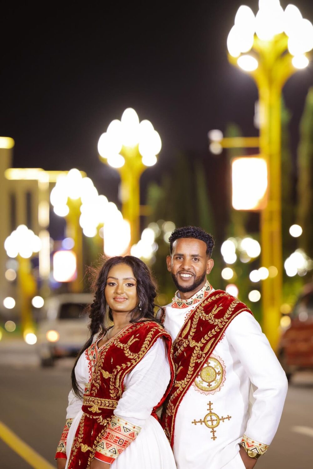 Zuria Habesha Kemis – White with Red Tibeb (Style 6) – Azmarino Fashion Boutique – view 5