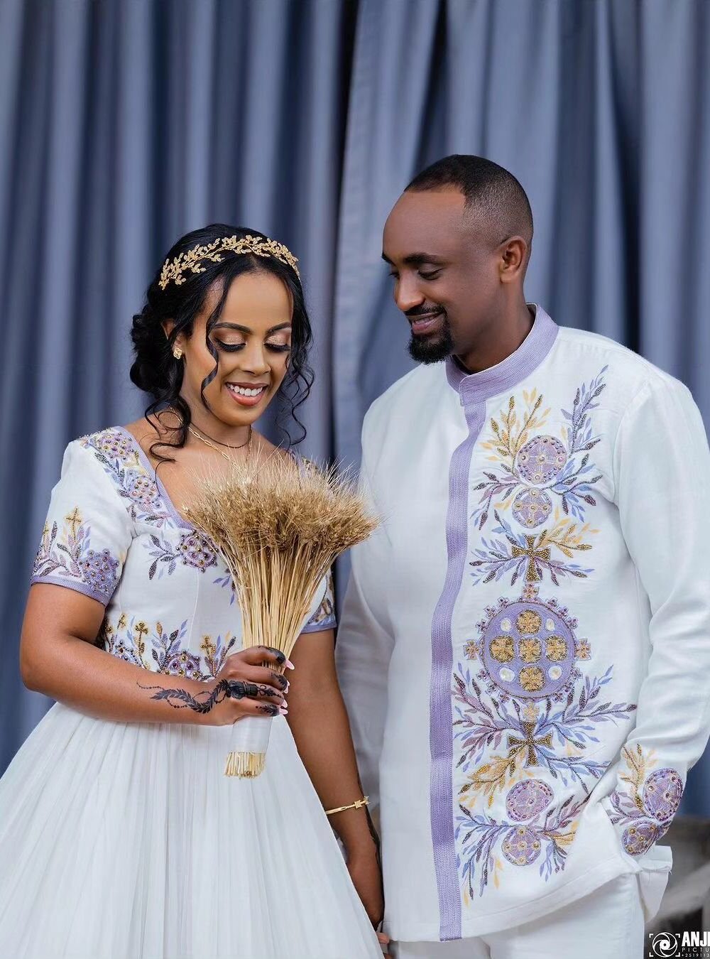 Zuria Habesha Kemis – White with Silver Tibeb – Azmarino Fashion Boutique